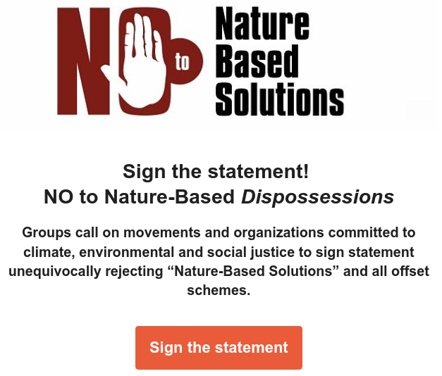 NO to nature-based dispossessions!